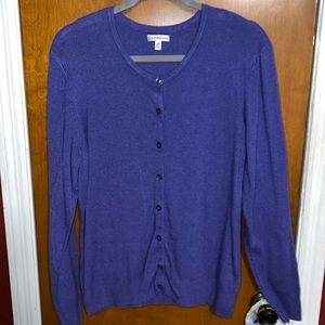 Purple cardigan